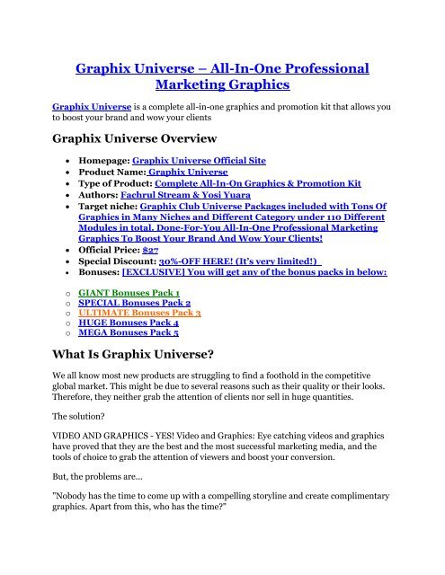 Graphix Universe review- Graphix Universe $27,300 bonus & discount