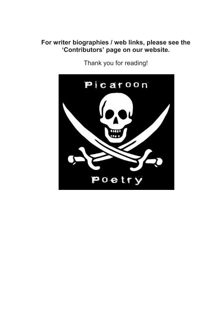 Picaroon Poetry - Issue #6 - January 2017