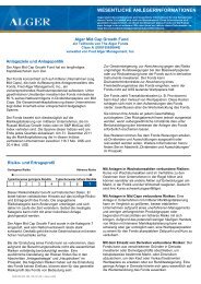 Alger Mid Cap Growth Fund Class A - Noramco