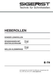 E-79 HEBEROLLEN SONDER-LENKROLLEN ... - Carl Sigerist AG