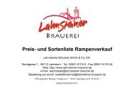 Preis- und Sortenliste Rampenverkauf - Lahnsteiner Brauerei