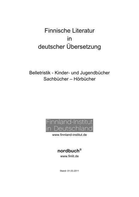Finnische Literatur in deutscher Übersetzung - nordbuch Bücher ...