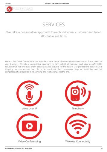 Services - FastTrack Communications