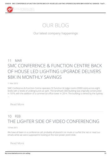 SMC CONFERENCE & FUNCTION CENTRE BACK OF HOUSE LED LIGHTING UPGRADE DELIVERS $8K IN MONTHLY SAVINGS - FastTrack Communications