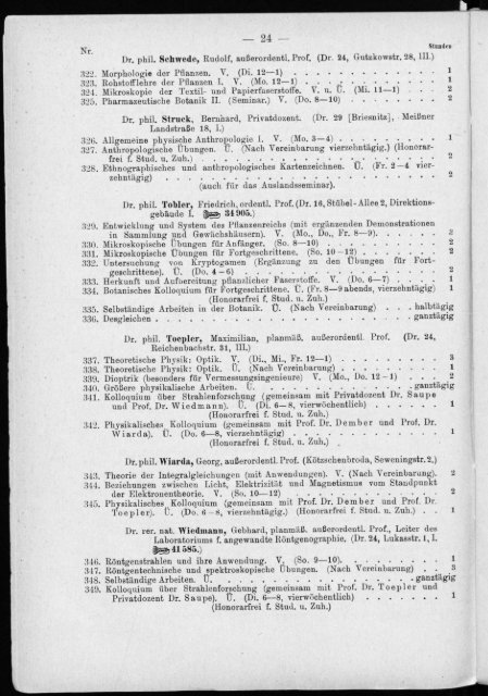 Verzeichnis der Vorlesungen und Übungen für das Winter-Semester 1926/27