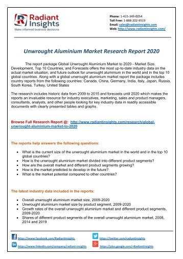 Unwrought Aluminium Market Research Report 2020