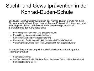 Projekt - Konrad-Duden-Schule