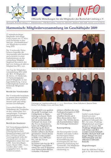 Harmonisch: Mitgliederversammlung im Geschäftsjahr 2009 - Lahn