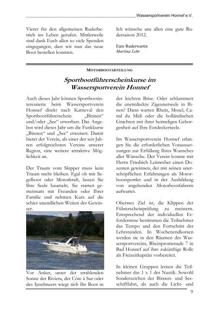 HONNEFER (ER) - Wassersportverein Honnef