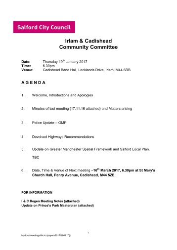 Irlam & Cadishead Community Committee