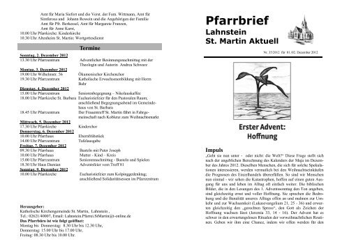 Pfarrbrief 35.2012.pdf - Katholische Kirchengemeinde St.Martin
