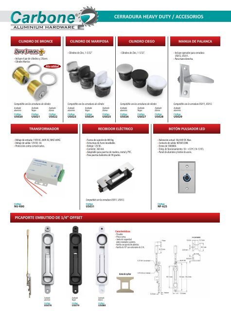 Catálogo Accesorios Herrajes de Aluminio