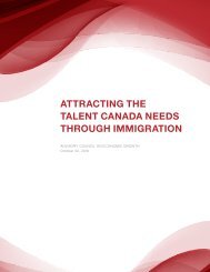 ATTRACTING THE TALENT CANADA NEEDS THROUGH IMMIGRATION