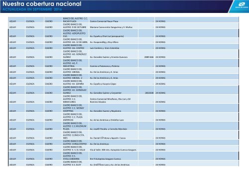 Nuestra cobertura nacional