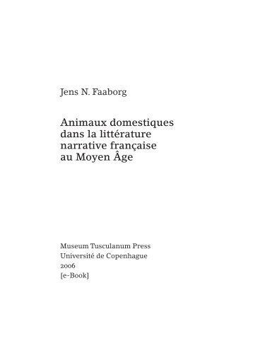 Animaux Domestiques dans la littérature narrative française