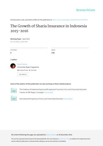 The Growth of Sharia Insurance in Indonesia 2015-2016