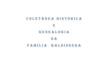 COLETÂNEA  FAMÍLIA BALDISSERA(1)