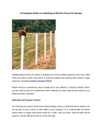 A Complete Guide on Installing an Electric Fence for Horses