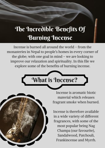 Incredible Benefits Of Burning Incense - Psychic 121 Readings