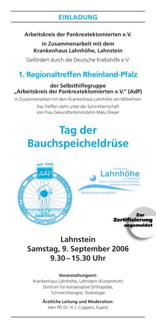 257070 Leipzig - Arbeitskreis der Pankreatektomierten e.V.