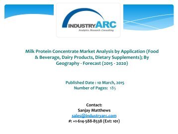Milk Protein Concentrate Market