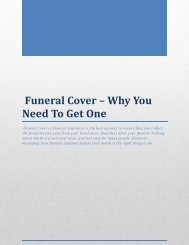 Funeral Cover Why You Need To Get One