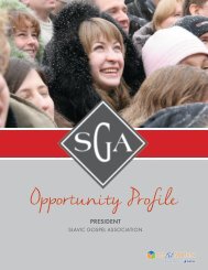 SGA President Opportunity Profile