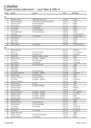 Ergebnisliste Jedermann - Lauf über 6.400 m - Basaltlauf