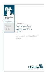 PRNHX PRJIX New Horizons Fund New Horizons Fund– I Class