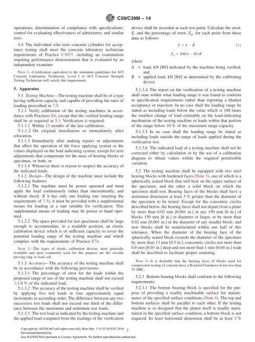 DOE 099 ASTM C39 C39M Standard Test Method for Compressive Strength of C