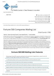 Fortune 500 companies executives mailing lists 