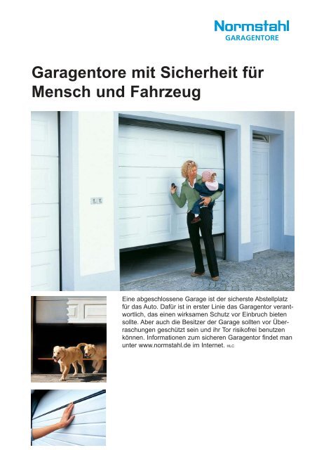 Garagentore mit Sicherheit für Mensch und Fahrzeug - Normstahl