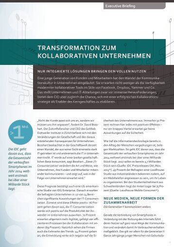 Auszug aus dem Leadership Paper zu Collaboration in Unternehmen