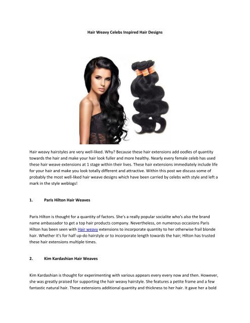 Hair Weavy Celebs Inspired Hair Designs