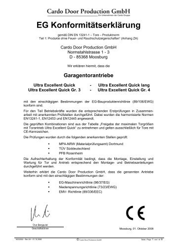 EG Konformitätserklärung - Normstahl