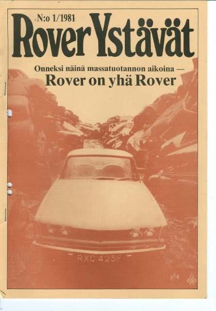 Rover Ystävät lehti nro: 1 / 1981