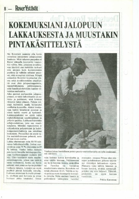 Rover Ystävät lehti nro: 1 / 1981