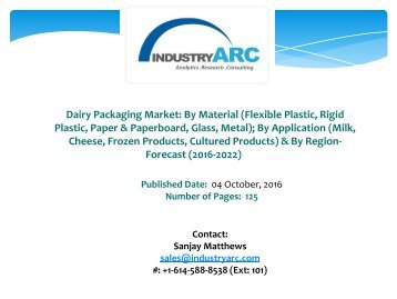 Dairy Packaging Market Proves To be A Booming Industry