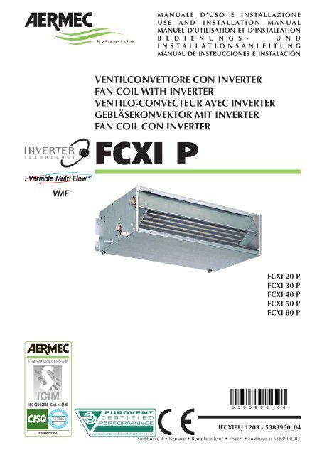 ventilconvettore con inverter fan coil with inverter ventilo-convecteur ...
