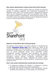 Why system administrators requires Share Point 2013 training?