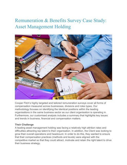 Remuneration & Benefits Survey Case Study Asset Management Holding