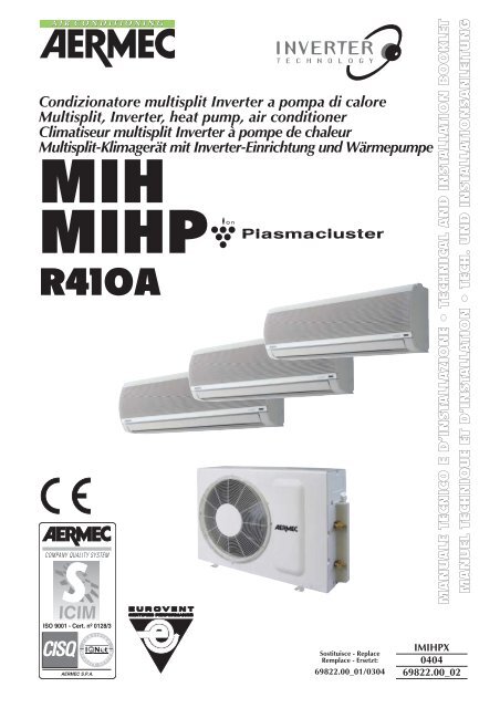 Condizionatore multisplit Inverter a pompa di calore Multisplit ...