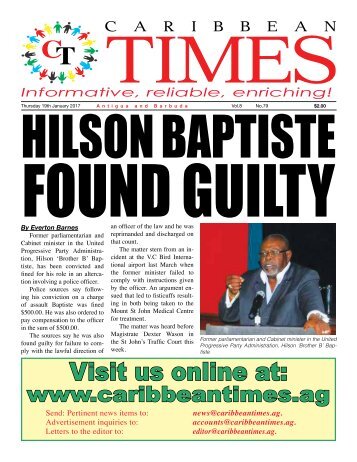 Caribbean Times 79th Issue - Thursday 19th January 2017