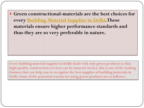 Building Material Supplier in Delhi