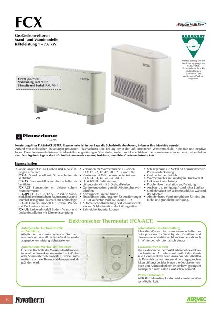 Kaltwasser-Kassettenklimageräte - Novatherm Klimageräte GmbH