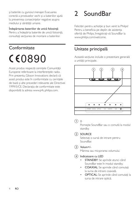 Philips Barre de son - Mode d&rsquo;emploi - RON