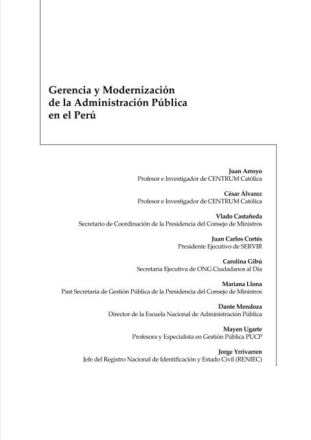 Gerencia y modernización de la Administración Pública en el Perú