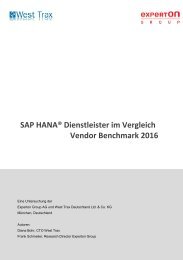 Auszug aus dem Experton SAP HANA Vendor Benchmark 2016