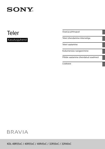 Sony KDL-40R553C - KDL-40R553C Istruzioni per l'uso Estone