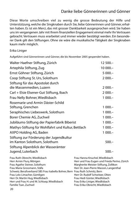 Bulletin 2005/2006 - Solothurner Singknaben